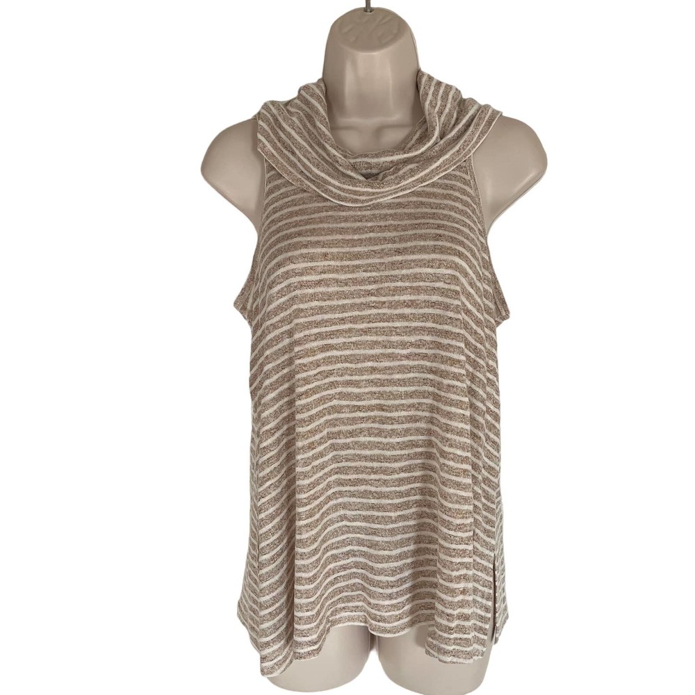 Hippe Rose Juniors Sleeveless Top Size Medium Beige Striped NWT
